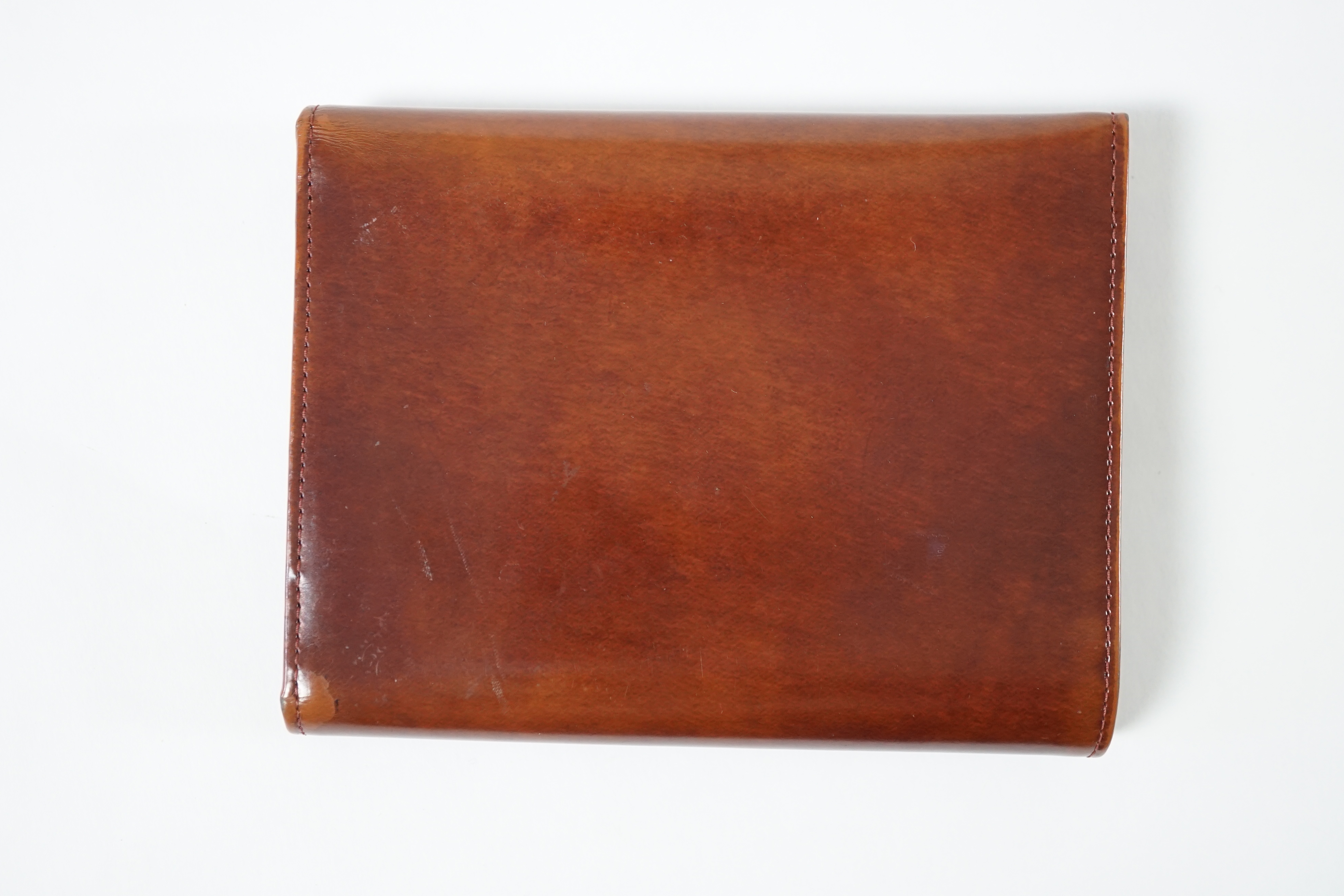 A vintage Cartier Panthere brown leather wallet, height 11cm, width 14.5cm, depth 2cm